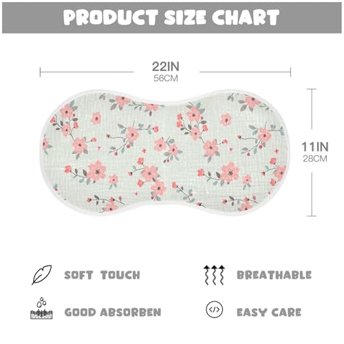 Flowers Cotton Burp Cloths Easy Care Milk Spit Up Cloth for Babies Girls and Boys Set of 2, 22x11in4
