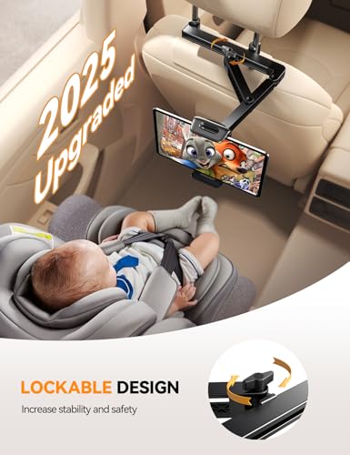 JOYROOM Car Tablet Holder [Stabilising Triangle Structure] iPad Holder for Car with Double Linkage Foldable Arm iPad Car Holder Back Seat for Kids for iPad/Switch/Phone 4.7-13" Screen Devices - Image 3