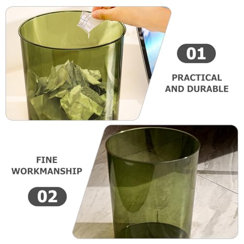 Image of LIFKOME Clear Large Capacity Trash can Transparent Plastic Wastebasket for Kitchen Bathroom Office Storage and Garbage Organization