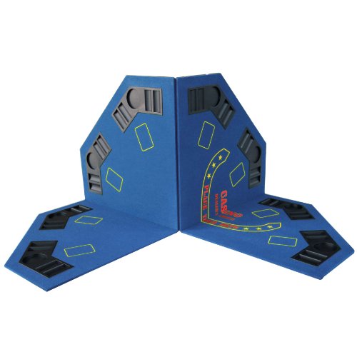 Ids Poker 48" Folding Blackjack Texas Holdem Octagon Poker Table Top Blue With Carrying Bag #TOP5