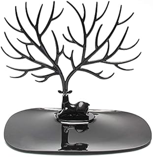 Earring Bracelet Necklace Holder, Jewelry Organizer Stand, jewellery Display Rack, Tray Deer Antler Tree Shape Bracelets Storage Holders for Home Decor, Decoration Gift, Birthday Gifts (Black)