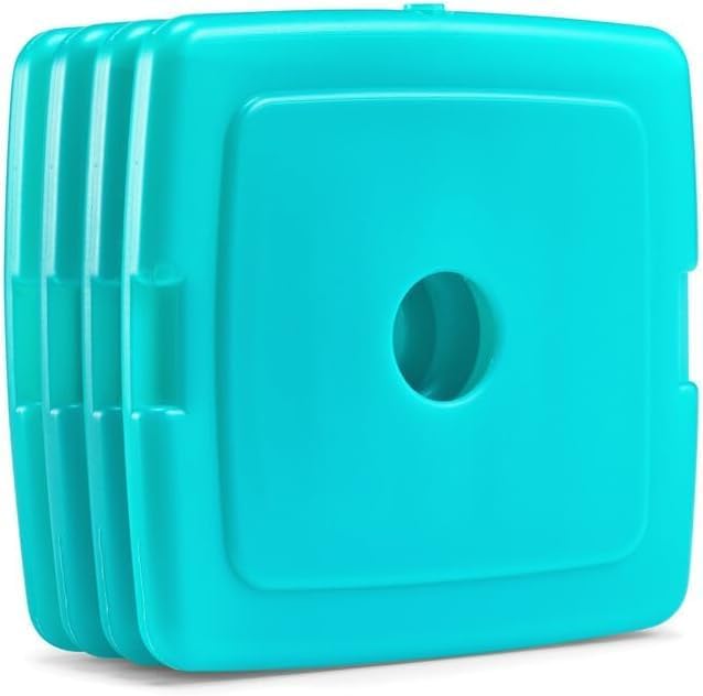 Miniatura 4 de Fit + Fresh, Cool Coolers - Paquetes de hielo delgados, reutilizables y de larga duración para loncheras, verde, 12 unidades