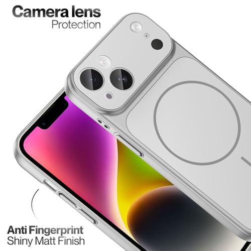 Image of SHINESTAR Converter Case for iPhone 14 | Premium Protective Mag-Safe Cover | iPhone 17 Pro / 17 Pro Max Series Style Design | in-Built Camera Guard | Wireless Charging Compatible - Silver