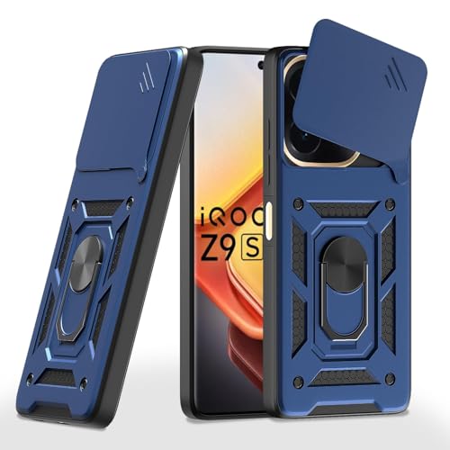 Image of AIBEX Back Cover for Vivo T3 Pro 5G / IQOO Z9s Pro 5G | D10 Tough Armor Case | Sliding Camera Shield | 360 Protection | Kickstand Ring Holder | Military-Grade Shockproof Bumper Case
