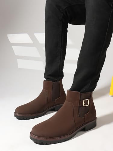 Image of Carlton London Men's Comfortable Chelsea Boot with Buckle