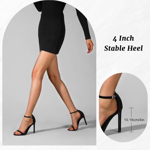 Image of perixir Gold Heels for Women, High Heels with Spiral, 4.17 inch Stiletto Heeled Sandals for Dressy Women, Lace Up Sandals Comfortable Slingback Sandal