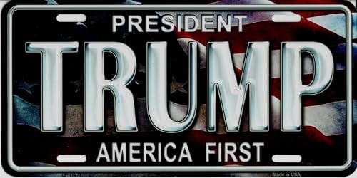 President Trump America First Metal License Plate image 2