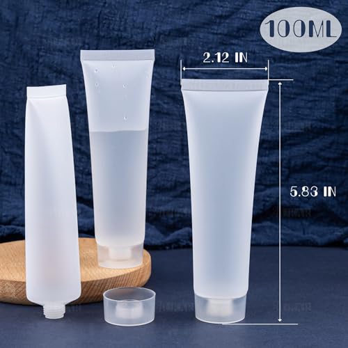 AUEAR, 24 Pack 100 Ml Refillable Empty Plastic Soft Squeeze Tubes Bottles for Hotel Travel by AUEAR - Image 2