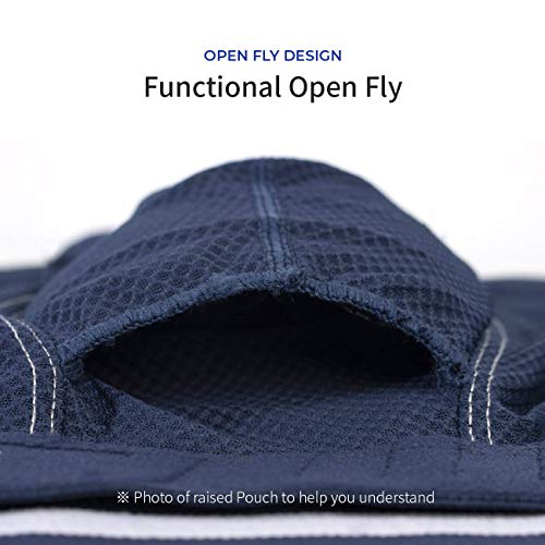 Mens Breathable Waffle Mesh, Separate Pouch, Open Fly Boxer Briefs, 3 Pack3