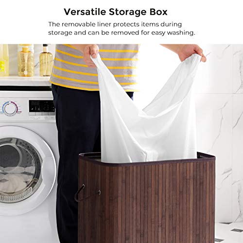 Divided Laundry Hamper with Lid SONGMICS