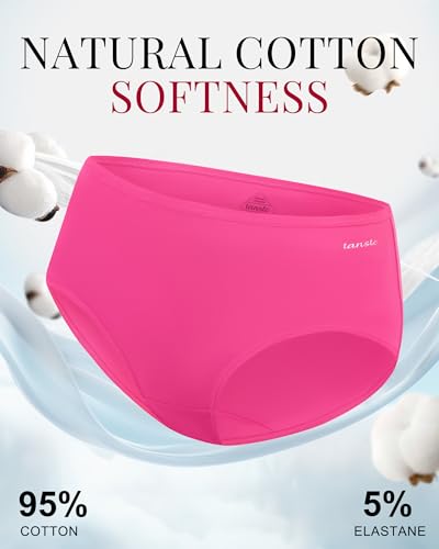 TANSTC Damenslips Baumwolle, Unterhosen Damen 6er Pack Hipster Unterwäsche - Sporttauglich, XS 4
