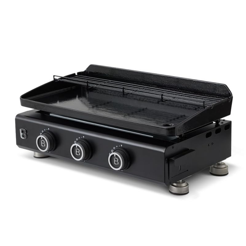 BRASERO - Plancha Silvia EVO 3 Feux Brasero - Plaque acier de 67 x 34 cm - 3 brûleurs - Grille de...