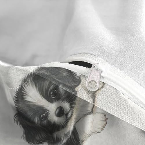 Housse de couette chiots parure de lit 140x200 microfibre confortable - 8