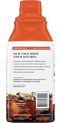 Starbucks Cold Brew Coffee Concentrate (Pumpkin Spice), 32.0 Fl Oz, Pack of 3