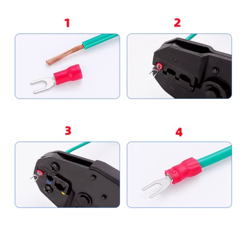 1200 PCS Boxed,Insulated Crimp Terminal Kit,U/O Male Female Splicing Termination,Electrical Connector,Cable Termination Pliers - (Color: 1PCS HS - 30J)