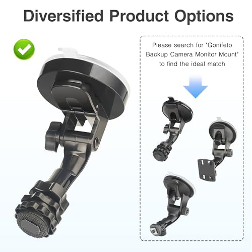 Image of Backup Camera Monitor Mount,(7 /9in)Upgraded Rear View Camera Display Monitor Suction Cup Holder, Rv Windshield Back Up Camera Screen Mounting Bracket,Car Rearview Reverse Cam Window Mount Kit