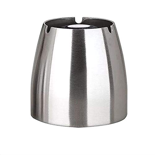 Ashtray,Stainless Steel Unbreakable Modern Ashtray, Cigarette Ashtray for Indoor or Outdoor Use, Ash Holder for Smokers, Desktop Smoking Ash Tray for Home office Decoration, Silver,Large Size