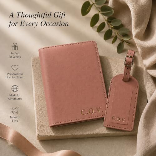 Leather Passport & Luggage Tag Set