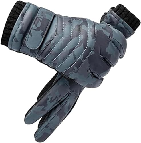 QMOWIZ Guantes Guantes de Invierno espesos Deporte de Dedos completos Guantes a Prueba de Viento Guantes de Clima frío Grueso Warm Gloves