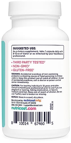 Nutricost NTC-21500 Iron For Women 65Mg, 180 Capsules, With Vitamin C thumb #3