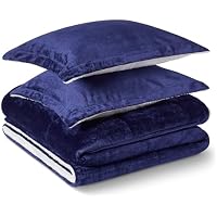Amazon Basics Reversible Sherpa Comforter Set with Pillow Sham (Queen/Full)