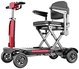 Portable Mobility Scooter, 30km Range, 130 kg Load Capacity, Anti-Tip Design, Replaceable Battery, TODIMART X11 Foldable Mobility Scooter for Adults