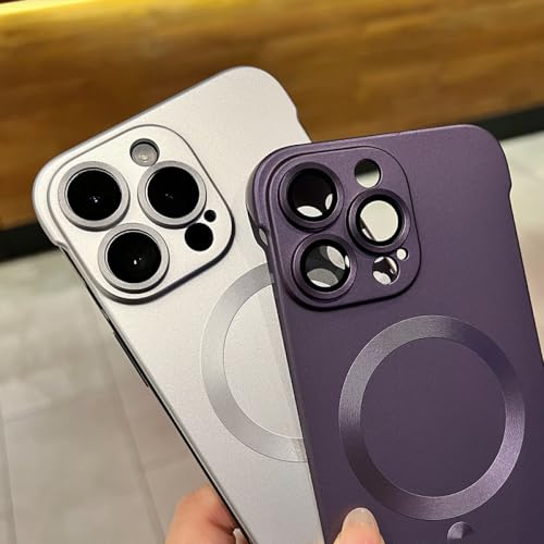 Housse d'objectif rigide sans cadre pour iPhone 14 Pro Max violet