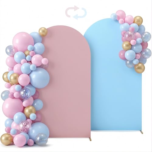 Babenest funda de fondo para arco 6.6 pies doble color rosa y azul miniatura 1