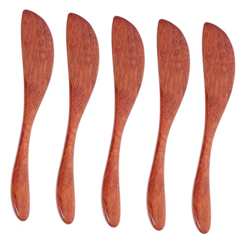 HAWILLOSCH 5 Piezas Palo De De Madera Esparcidor De Mantequilla Esparcidores Para Alimentos Cuchillo Para Untar Mantequilla Esparcidor Raspador Sándwich De Queso Reutilizable