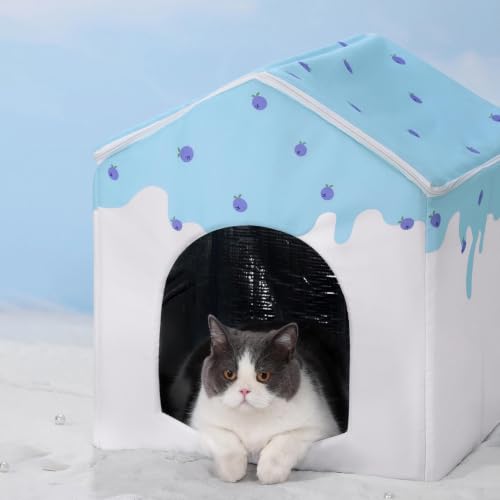 Maison pour chat isolée extérieure abri chat rafraîchissant pour chiot et camping
