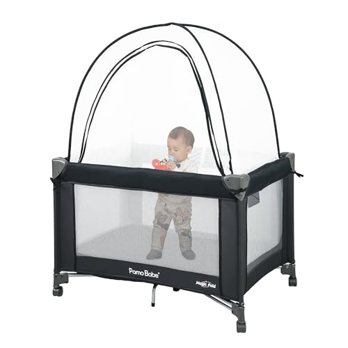Pamo Babe Pack and Play Tent, Net Cover to Keep Baby in, Pop Up Breathable Mosquito Net