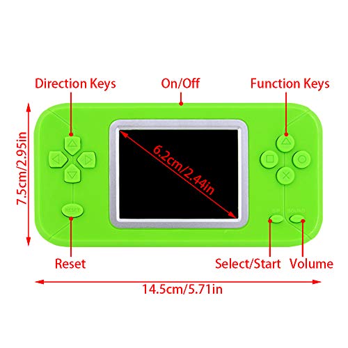 DREAMHAX Candy Color Game Pad with 246 Retro Games Pocket Hand-held Game Console with Color Screen Classic Retro Video Games Console (Green)