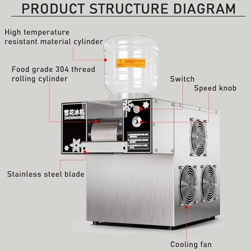 Commercial Kakigori Machine - Ice Shaver for Bingsu, Shaved Ice & Cone Ice Cream - Adjustable Speed Shaved Ice Maker for Perfect Frozen Desserts