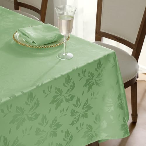 Romanstile Mantel Rectangular 100x140 cm Verde Claro,Mantel Mesa Rectangular,con Recubrimiento Antimanchas y Ligera Resistencia al Agua,para Fiestas y reuniones Familiares