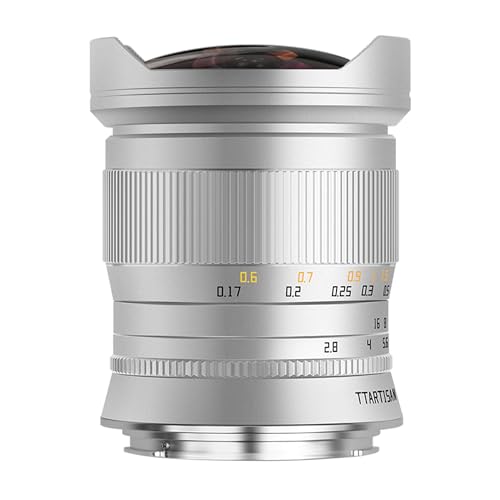 TTARTISAN Objectif Fisheye 11mm F2.8 pour Sony E, optique plein format argentée à mise au point manuelle