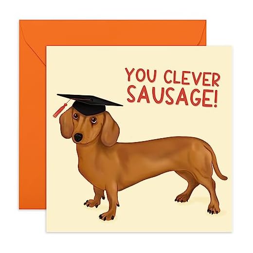 Central 23,Bonita tarjeta de graduación para ella,'You Clever Sausage',Tarjeta de felicitación para él,Tarjetas de felicitación para ella,Viene con divertidas pegatinas