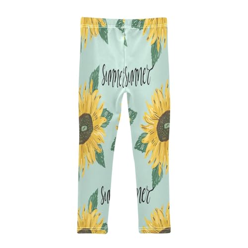 Bolaz Toddler Girls Leggings Printed Yoga Pants Leggings Summer Sunflower for Kids2