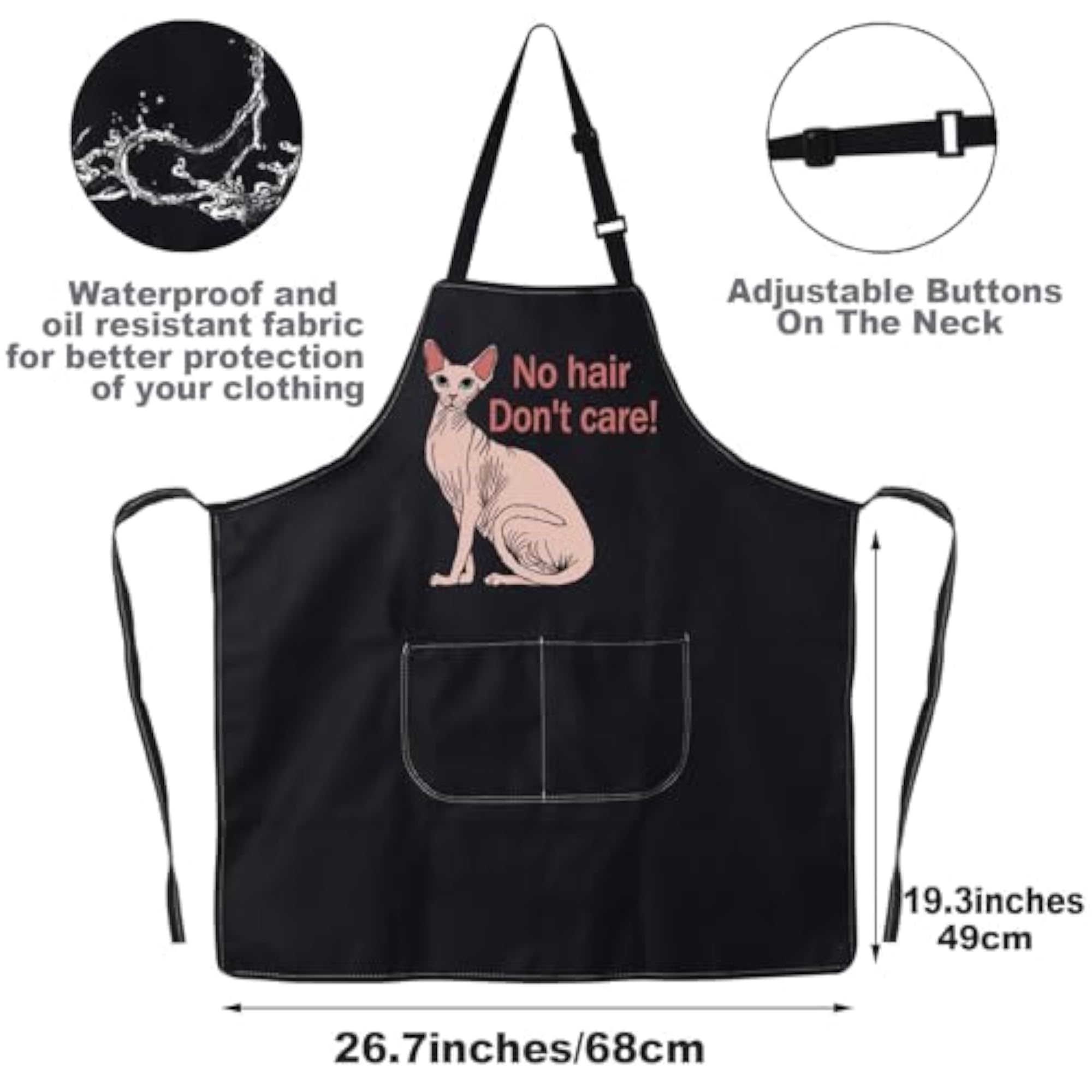 Sphynx Cat Kitchen Apron, Gift for Cat Lovers
