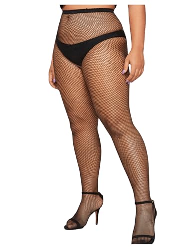 OYOANGLE Women's Plus Size High Waist Fishnet Tights Hollow Out Sheer Stockings Pantyhose3