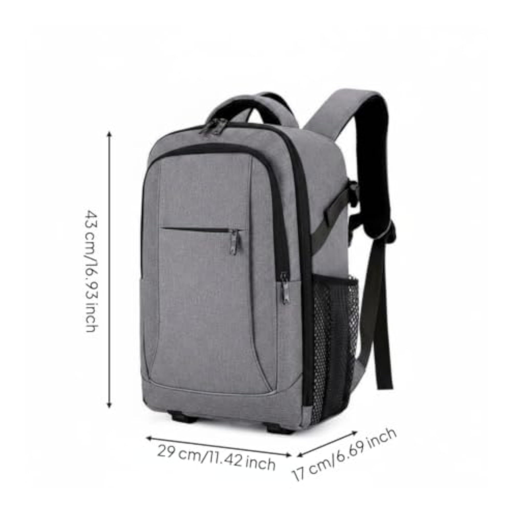 Adjustable Dividers Camera Backpack for Photography, Grey