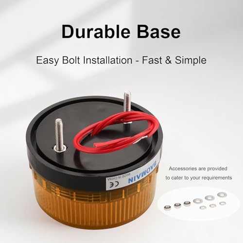 Baomain Industrial Signal Round Yellow Warning Light Strobe Warning lamp LTE-5061 AC 110V 3W, for Factories & Construction