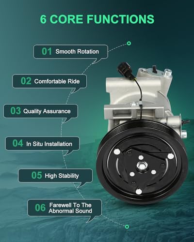 Image of SCITOO AC Compressor fit for Nissan for Sentra 1.6L 2000 | Fast Cooling, Ultra Low Noise (≤72 dB)Air Conditioner Compressor with Clutch, Easy Installation, 926004Z000 926004Z001