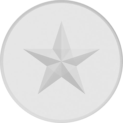 Vista 66 de Ekena Millwork ROSP060X060X075GRY08 Roseta estándar Grayson Star con borde redondeado, 6"W x 6"H x 3/4"P