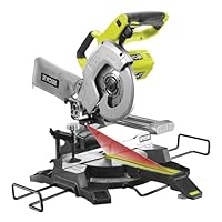 Ryobi R18MS216-0 Akku Kapp-/Gehrungssäge 18V R18MS216-0, Kappsäge mit Zugfunktion, stufenloser Gehrungswinkel, Neigungswinkel 0° - 45°, Tischplatte aus Aluminium-Druckguss, GipZone, One+