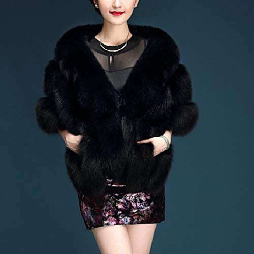 Women's Faux Fur Shawl Wrap Cape Stole Cloak Coat Shrug Scarf for Party3