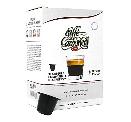 120 Cápsulas de Café Compatibles Nespresso - Caffè Carbonelli mezcla clásica - espresso napolitano