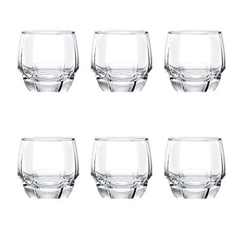 Image of BARRAID Crystal Whiskey Glasses,(Set of 6) Round Glass with Square Pattern Base 280 ML