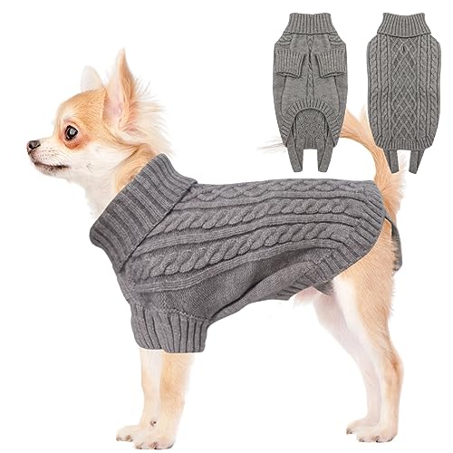 LiebeDD Hundepullover - Kuschelig Hundepulli Kleine Hunde, Rollkragen Strick Pullover Hund mit...