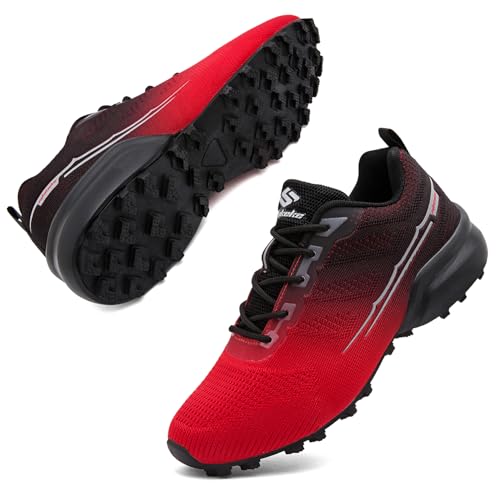 Image of Men's Trail Running Shoes Lightweight Breathable Walking Hiking Sneakers Outdoor Athletic Tennis Cross Training Shoes