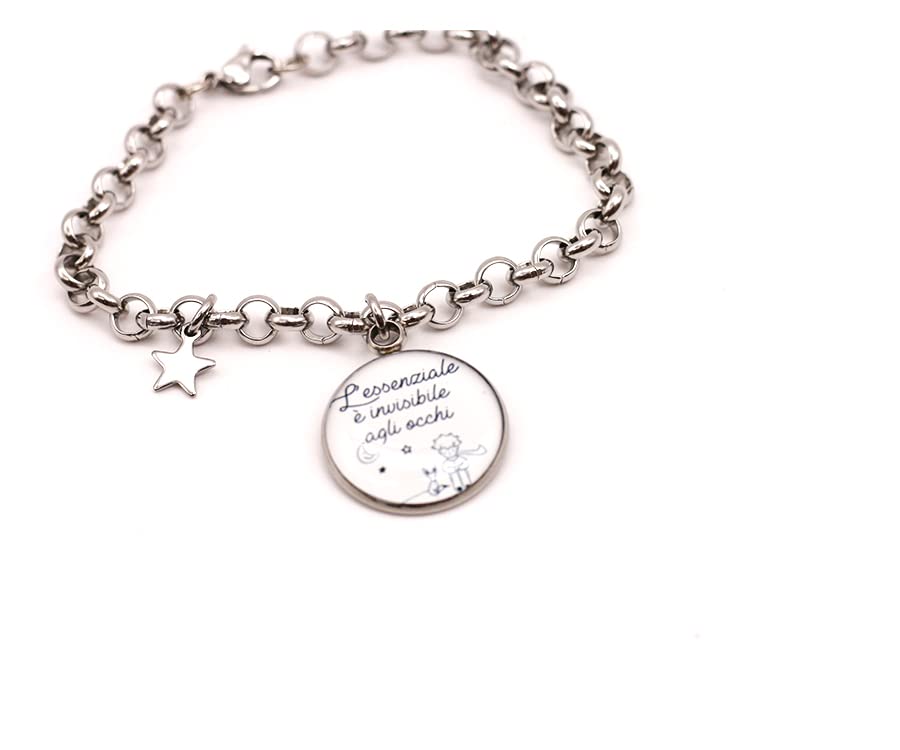 Bracciale Piccolo Principe - L'essenziale è invisibile agli occhi - Braccialetto in acciaio